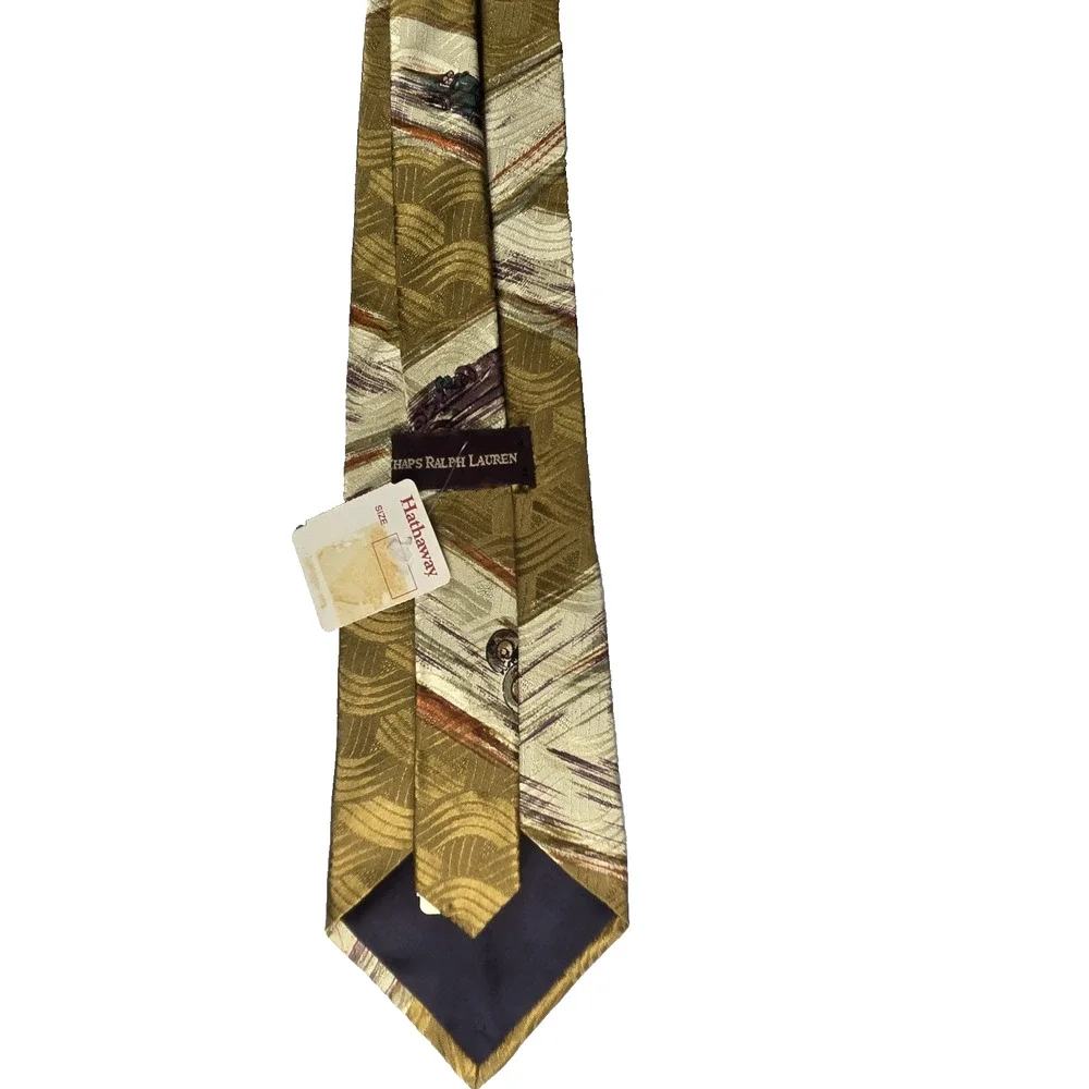 Vintage Chaps Ralph Lauren Mens Silk Tie Antique Race Cars Roadster Racing NEW